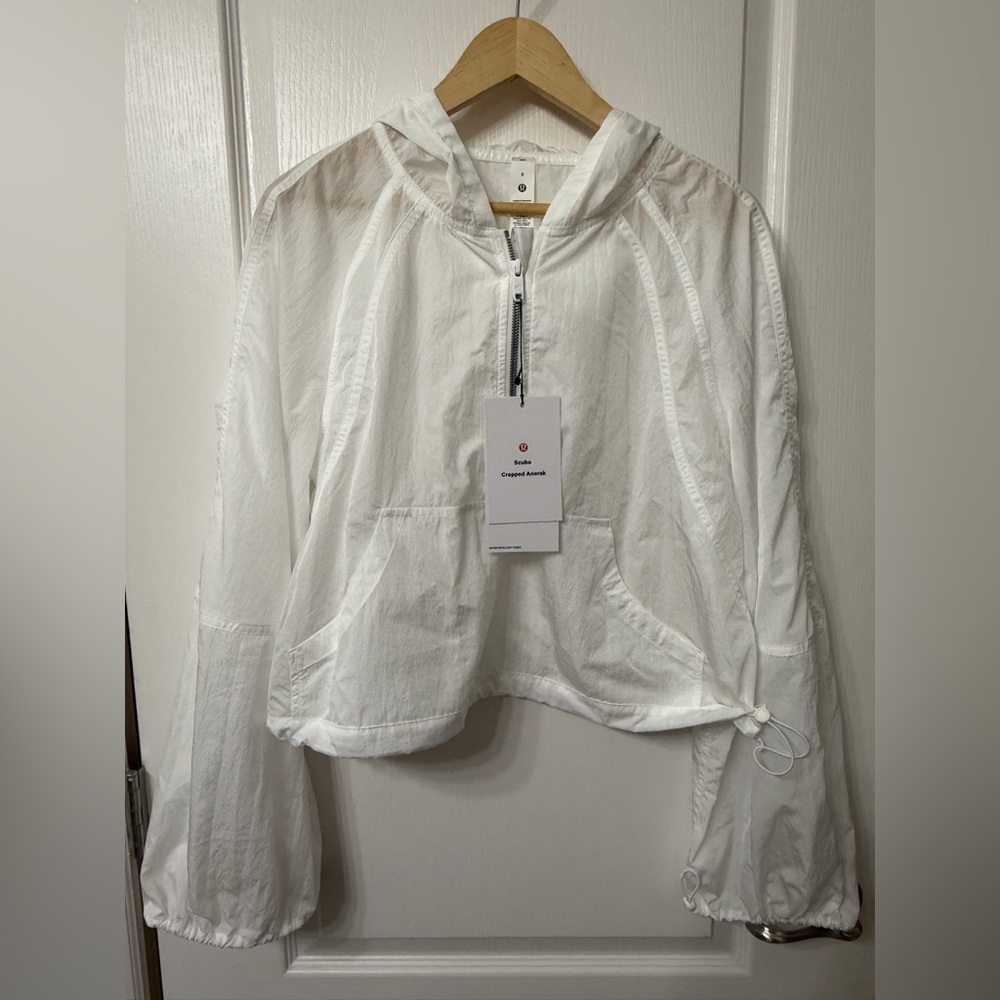 Lululemon White Scuba Cropped Anorak